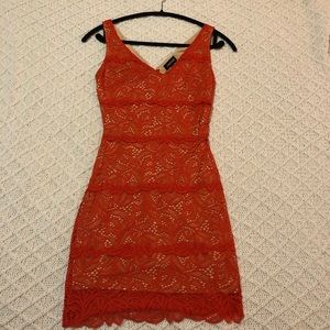 Bebe hot orange sexy dress
